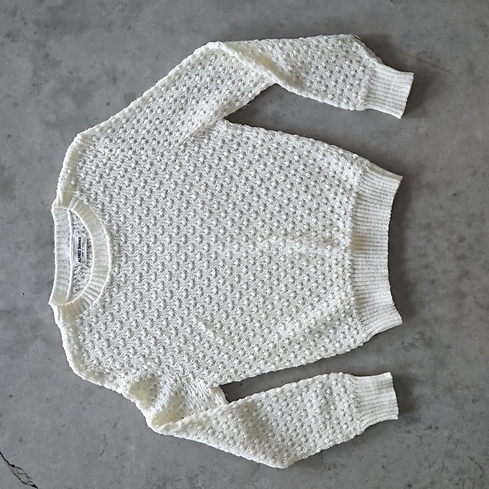 Vintage Cream Textured Sweater – Alfred Dunner L (fits like M) - Picture 1 of 6